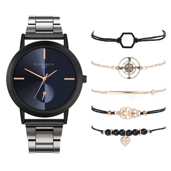 

5pcs Set Women Watches Fashion Stainless Steel Ladies Watch Women's Dress Clock Quartz Bracelet WristWatch Relogio Feminino