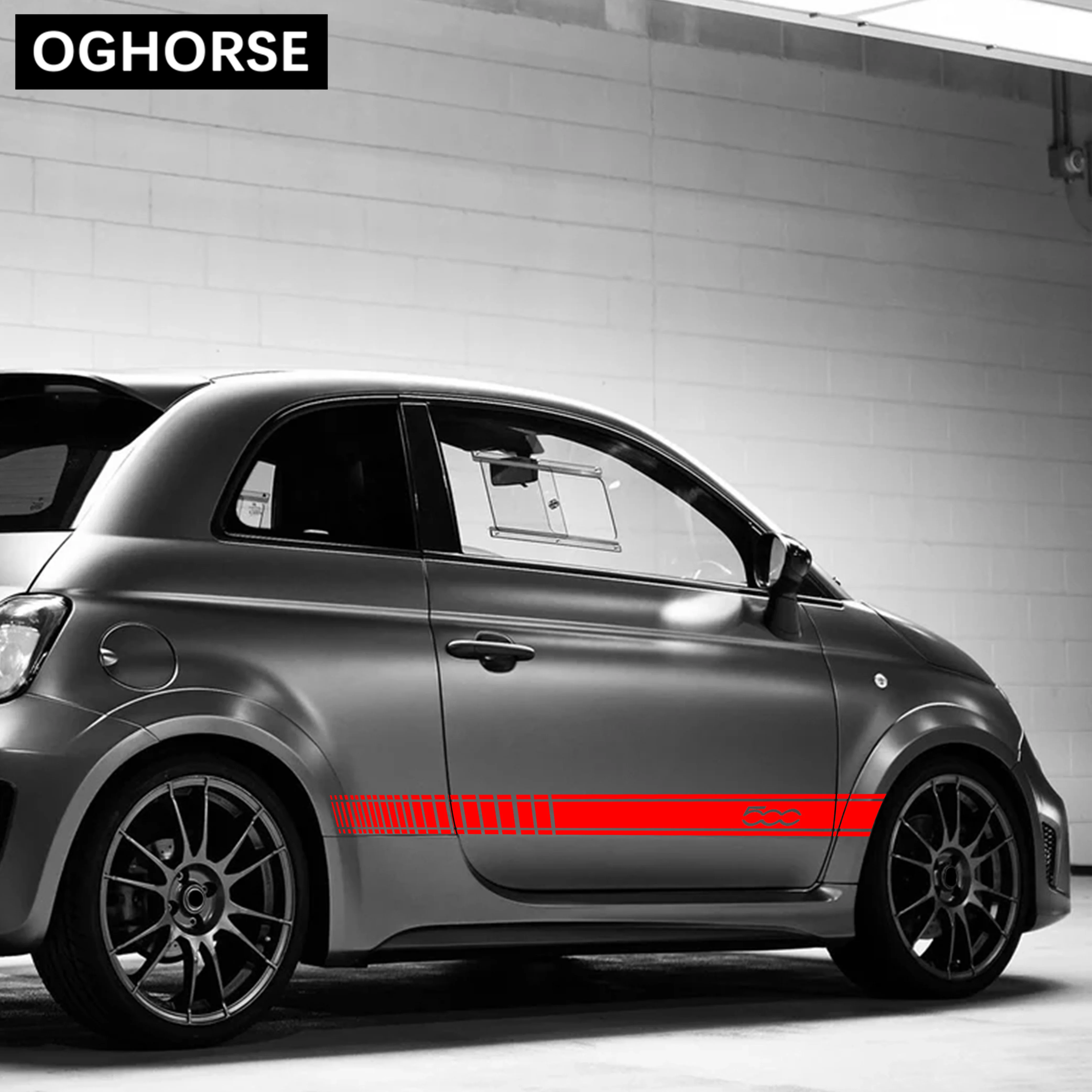 Car Styling Side Skirt Sticker Body Decor Racing Stripe Decal For Fiat 500 Bravo Palio Scorion Panda Doblo Ducato Accessories