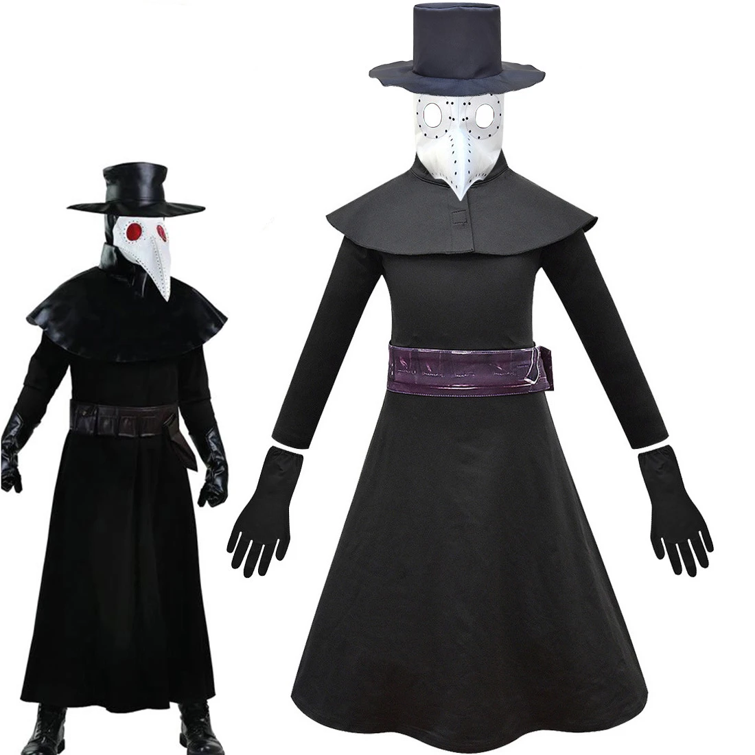 Plague Halloween Costume 2022 2020 Halloween Costumes For Kids Steampunk Plague Doctor Cosplay Dress Girls Boys Party Clothes Sets With Bird Mask Hat Gloves Aliexpress