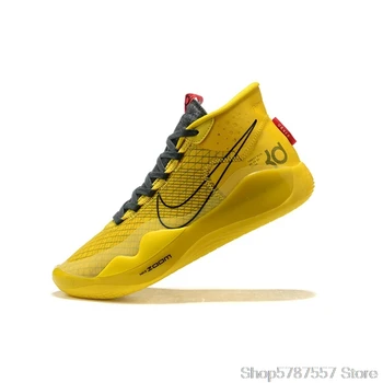 

Nike Kevin Durant 12 Men's Basketball Shoes Original Shock Absorbing Outdoor Sneakers Men Yellow Red Blue Black Shoes Eur 40-46