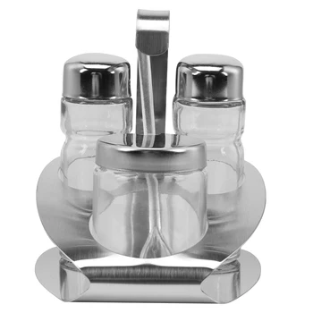 

1 Set of Stainless Steel Seasoning Storage Bottle Condiment Container