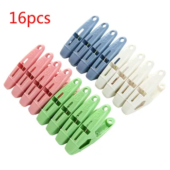 

16pcs/pack Plastic Clothespins Quilt Clothes Pegs Laundry Hanging Pin Clip Household Socks Underwear Drying Rack Holder