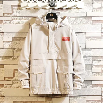 

2020 New Men's Leisure Trench Coat Men Hooded Jacket High Quality Fashion Coat Loose Pocket Good Air Permeability Man Streetwear