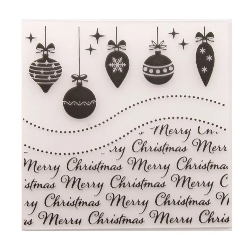Merry Christmas Plastic Embossing Folder Template DIY Scrapbook Photo Album Card for scrapbooking | Дом и сад