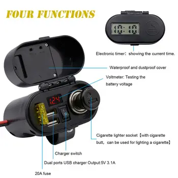 

Outlet Phone Charger 12V USB 3A Motorcycle Cigar Waterproof Power Port
