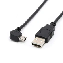 50 см мини-usb кабель для передачи данных 90 градусов угловой мини-b штекер USB2.0 Мужской кабель для передачи данных и зарядки