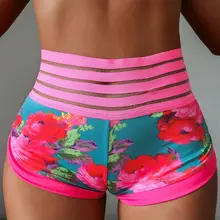 Женские сексуальные кружевные шорты для йоги с высокой талией, спортивные шорты для спортзала, спортивные короткие леггинсы для тренировок, фитнеса, дышащие пляжные повседневные шорты