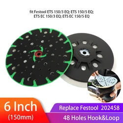 6 Inch(150mm) 48-Hole Dust-Free Hard Back-up Sanding Pad Soft Grinding Pad for 6
