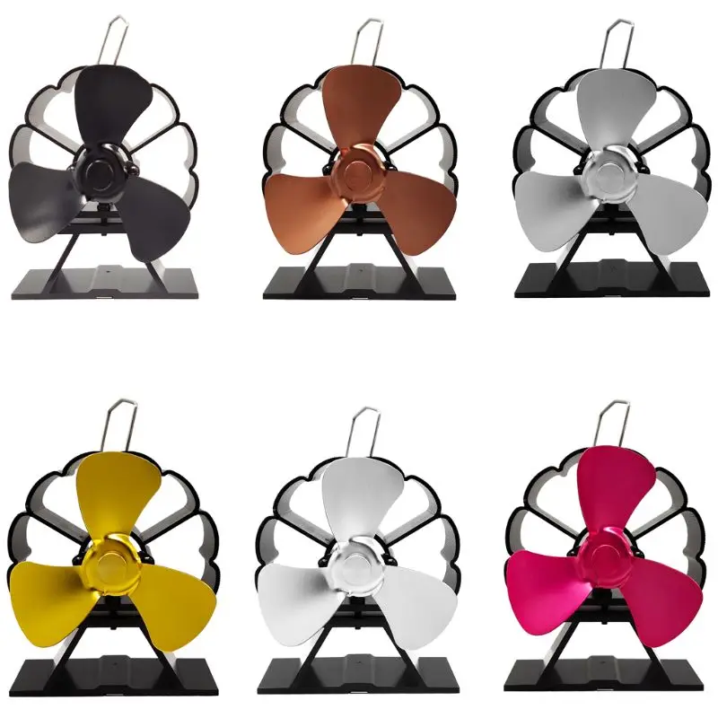 

3 Blades Mini Heat Powered Fireplace Stove Fan Aluminum Silent Eco-Friendly Fan 95AA