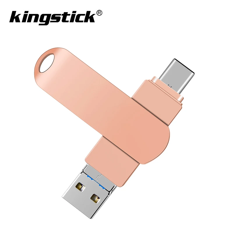 Металлический флэш-накопитель USB 128 ГБ type-c флеш-накопитель 32 Гб 64 Гб Usb2.0 флэш-накопитель для iPhone X/8 Plus/8 Plus/7 Plus USB флеш-накопитель - Цвет: rose gold