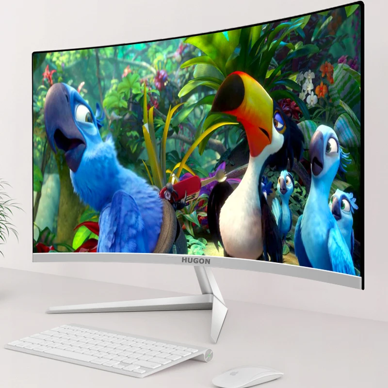Изогнутый экран HUGON 22 24 27 дюймов IPS/LCD Ультратонкий Монитор поверхности 60/75 Гц HD