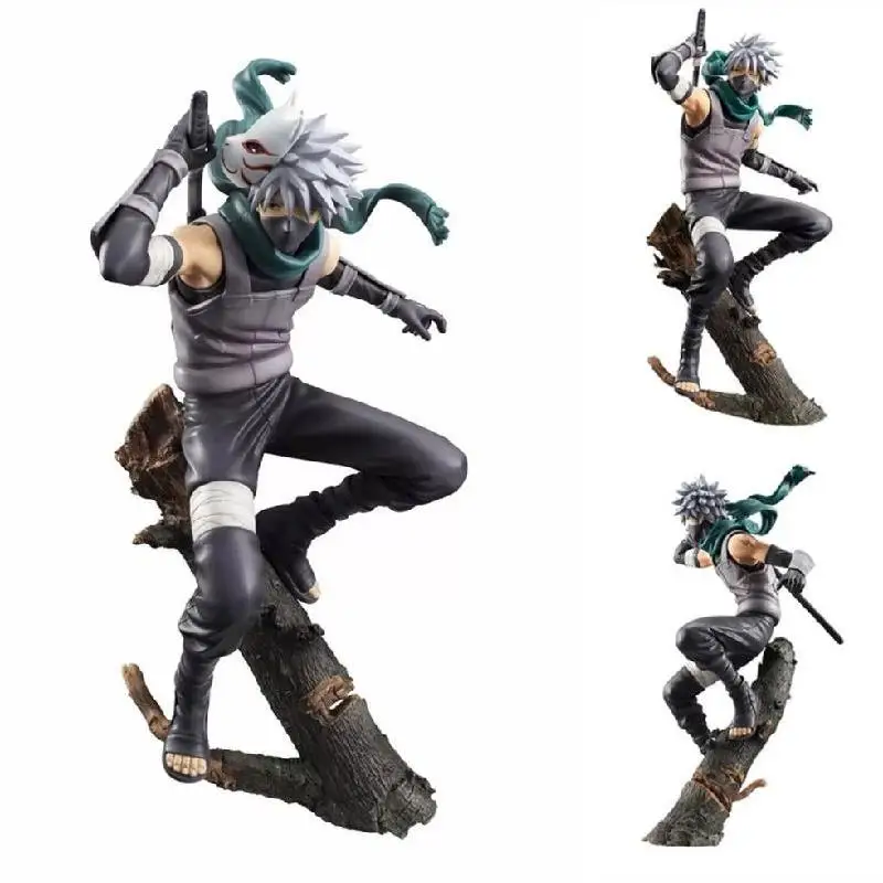 23cm Anime Naruto Anbu Ninja Dark Hatake Kakashi Manga Figurine Statue