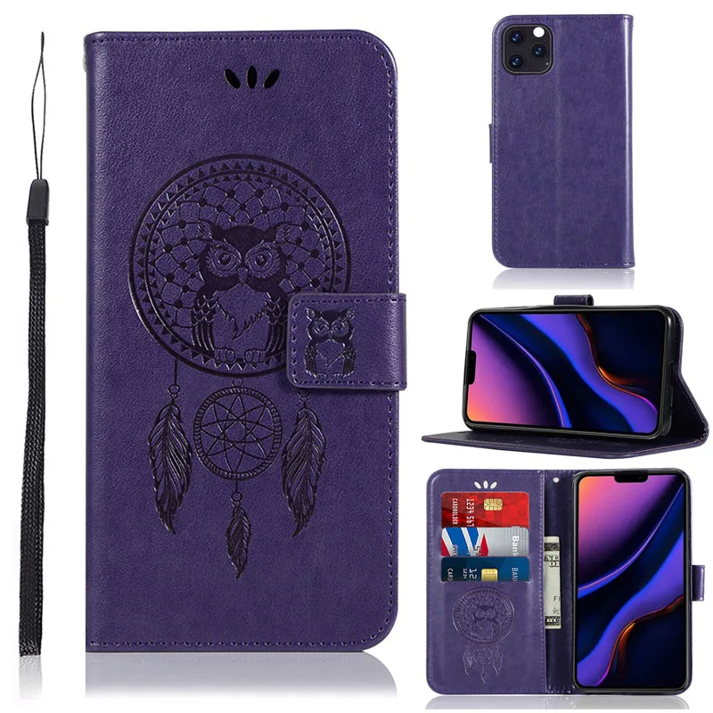 Роскошный кожаный флип чехол Сова Бумажник для iphone X XR XS Max 11 Pro Max 6 6s 7 8 Plus 5 5se крышка Капа - Цвет: 2