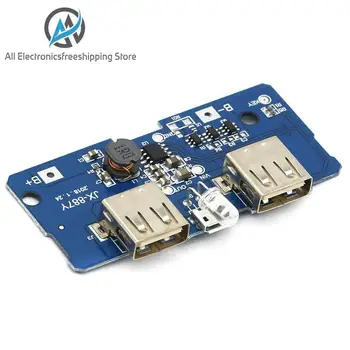 

18650 Dual Micro USB 3.7V to 5V 2A Boost Mobile Power Bank DIY 18650 Lithium Battery Charger PCB Board Step Up Module With Led