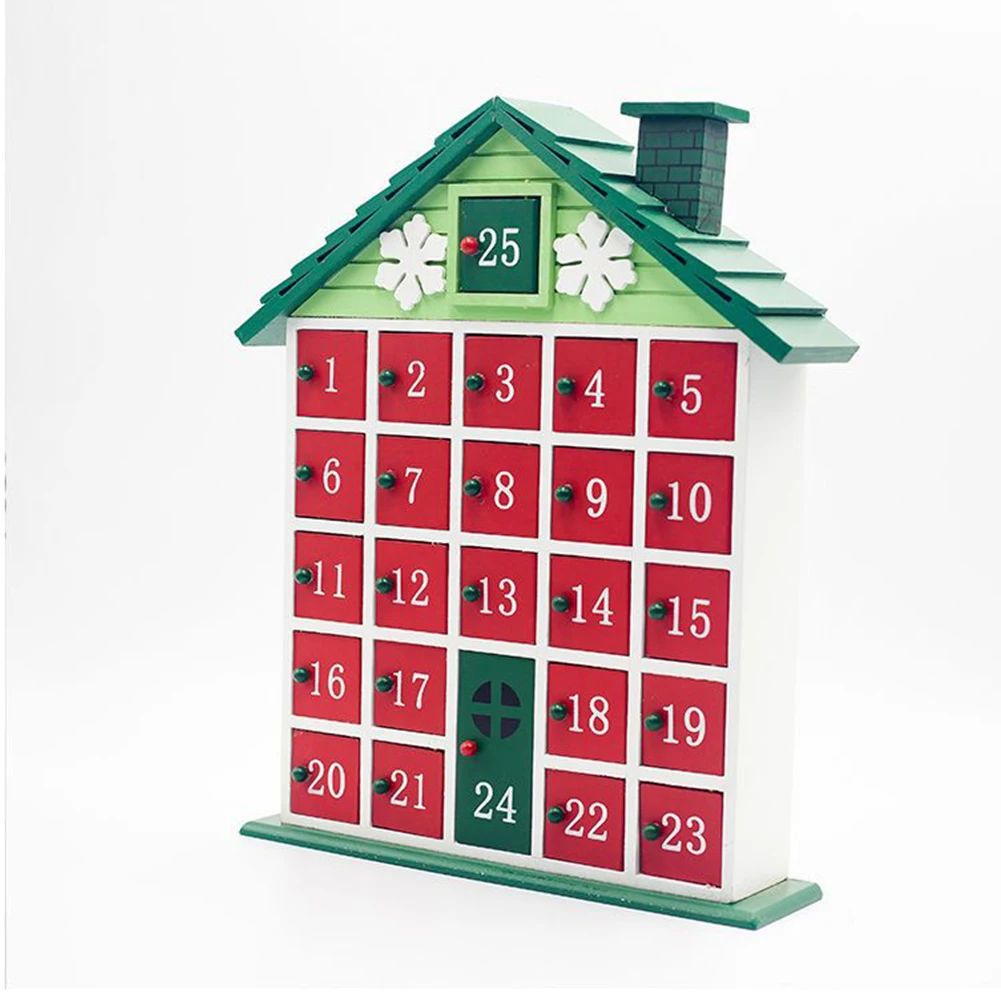 

Durable Jewelry Case With Small Drawer Ornament Home Advent Calendar DIY Decorative Crafts Storage Box Wooden Christmas Desktop