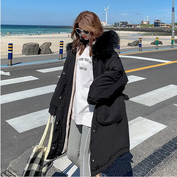 

Parka Women's Mid-length 2019 Winter New Style down Jacket Cotton-padded Clothes Thick Coat Korean-style Loose-Fit down Coat Cot