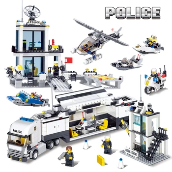 

Building Block Maritime Police Department Police Command Car LEGOing Children's Assembly Toy 6-10 Years Old