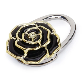 

Folding Handbag/Purse/Bag Hanger Table Hook Hang Holder Rose Flower Shape