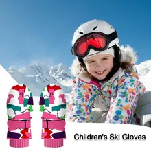 Children's Winter Ski Gloves Outdoor Waterproof Windproof Snow Mittens Double Layer Thick Warm Gloves