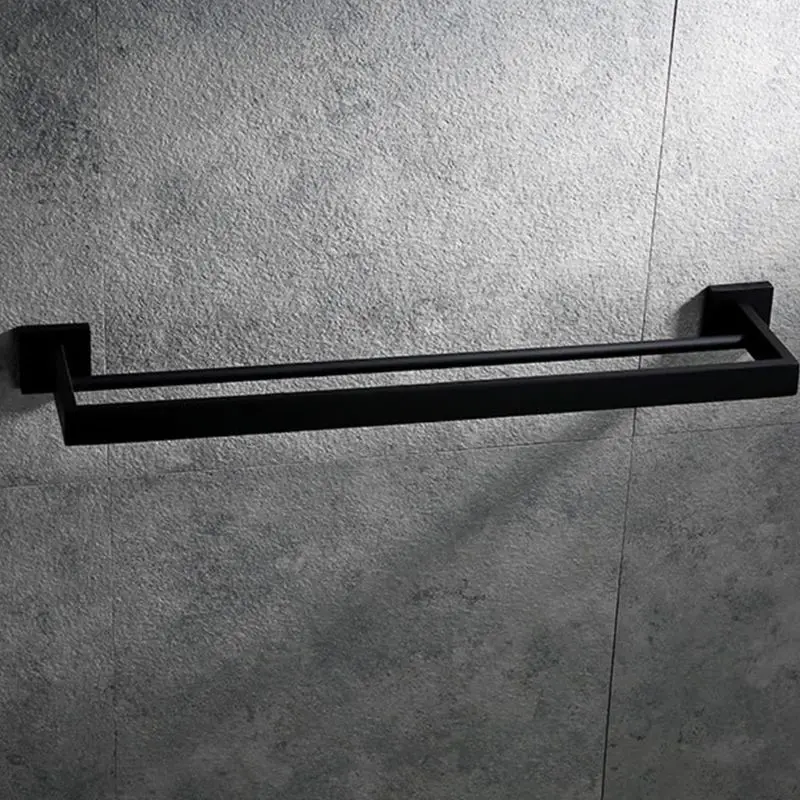 Ванная комната двойное полотенце бар настенное крепление, SUS 304 Матовый нержавеющий черный