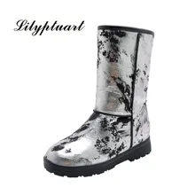 Г. Осенне-зимние женские сапоги на платформе и низком каблуке бархатные женские зимние сапоги с круглым носком на резиновой подошве