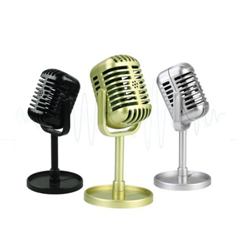 headset with mic Simulation props mic Classic Retro Dynamic retro microphone Universal vintage microphone Stand for Live Performance Recording podcast microphone