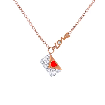 

Fashion creative advertising letter necklace titanium steel rose gold-plated necklace women's Trendy Jewelry Gold Necklace