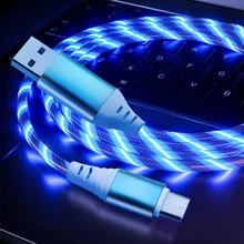 1 м usb светильник, зарядный кабель для телефона, светильник, шнур для зарядки, светодиодный провод для micro usb type c iphone с подсветкой, быстрое зарядное устройство