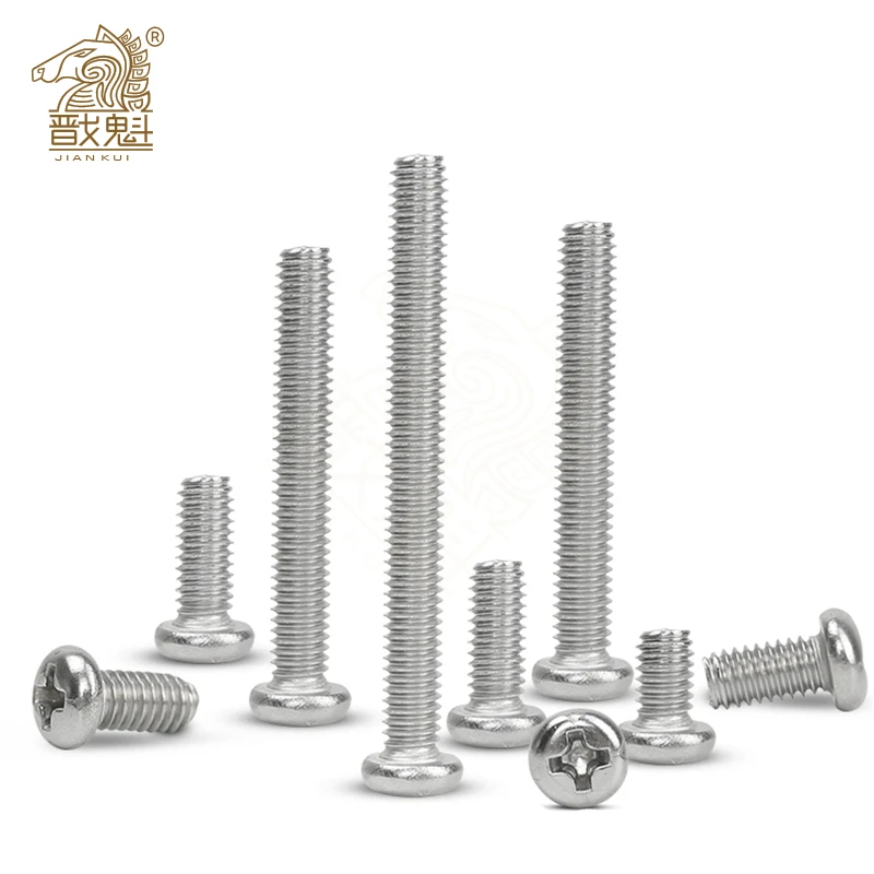 10/50 M2 M2.5 M3 M3.5 M4 M5 M6 M8 A2 304 cruz de acero inoxidable redonda Phillips tornillo de cabeza troncocónica perno Dia 2, 3, 4, 5, 8mm de longitud de 3-100mm