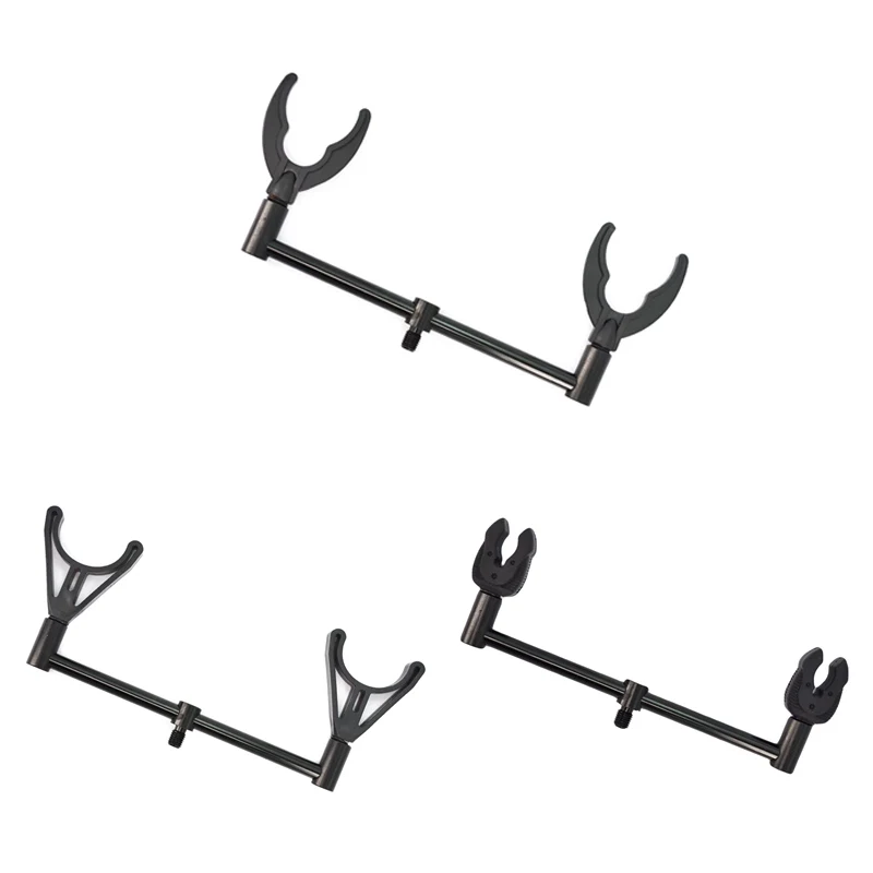 

Aluminium Alloy Carp 2 Fishing Rod Holder Head With Snag Bar Fishing Pole Rest Holder Horizontal Holder Bracket Fishing Supplies