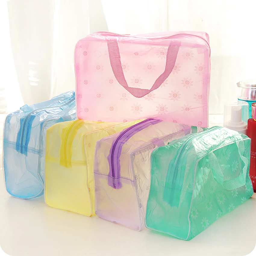 Дорожная портативная косметическая сумка для хранения большой емкости водонепроницаемый прозрачный Органайзер сумка на молнии для душа