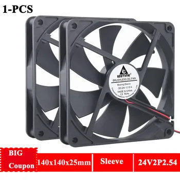 

Gdstime 14cm 140mmx25mm PC Case Brushless Fan Cooler 24V DC Computer Machine Motor Cooling Fan 2Pin 1400RPM 14025s