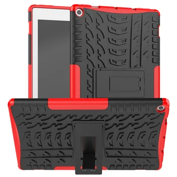 

30pcs/lot PC+Soft Silicone Tyre Heavy Duty Armor Shockproof Hard Case with Stand For Amazon Kindle Fire HD 10 2019 2017