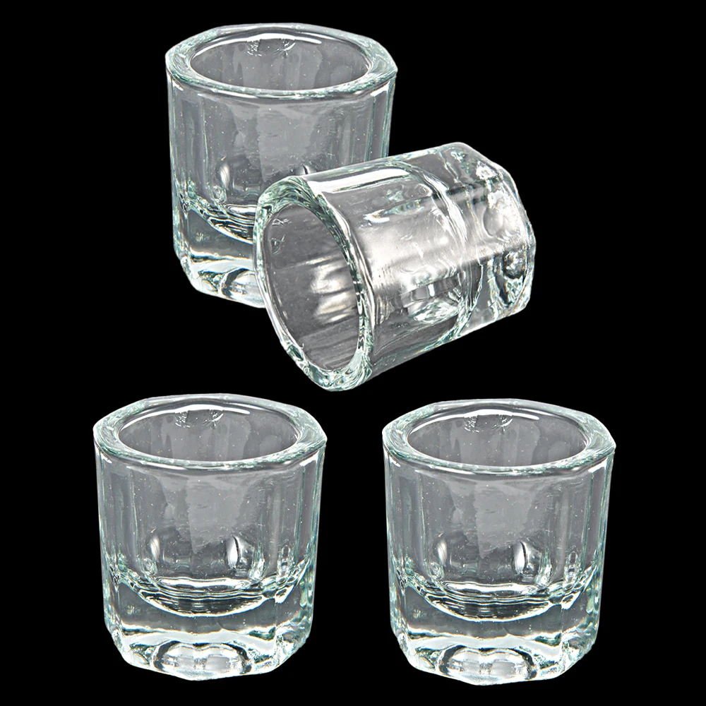 2PCS Crystal Glass Acrylic Acrylic Powder Liquid Nail Cup Dappen Dish Lid Bowl Cup Holder Equipment Nail Tools nail tools