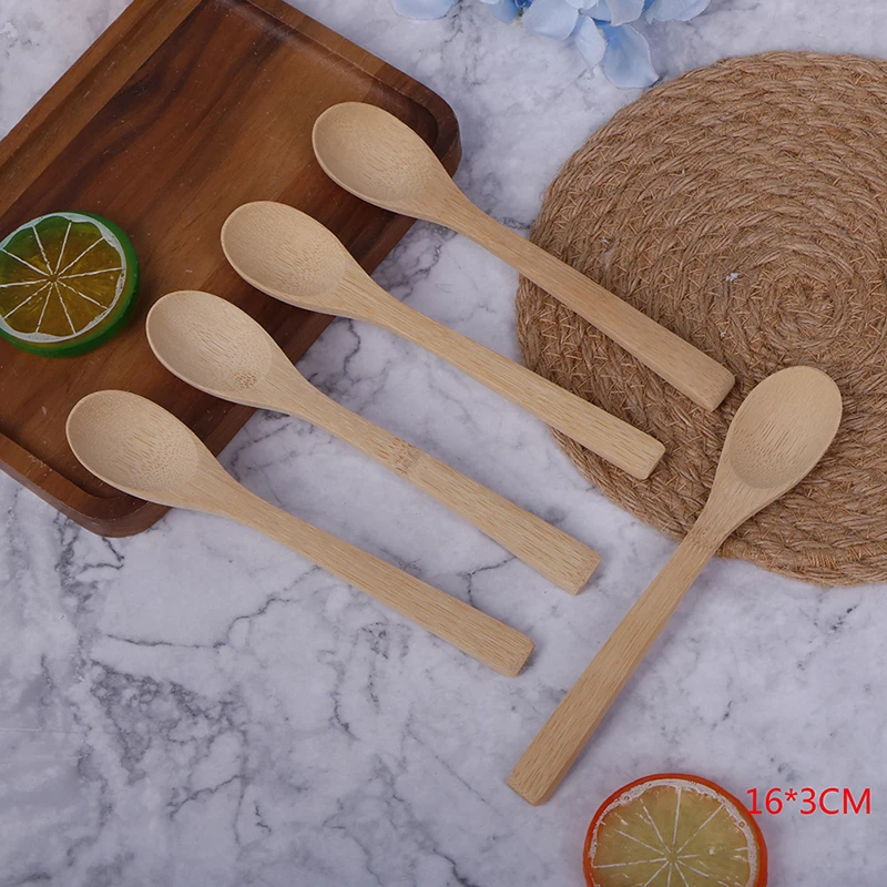 1/5Pcs Bamboo Jam Spoon Ecofriendly Tableware Scoop Coffee Honey Tea Stirrer Baby | Дом и сад