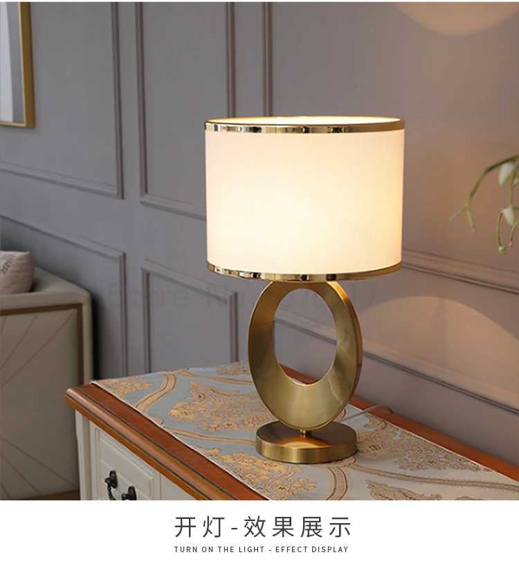 Ouro moderno forma oval lâmpada de mesa