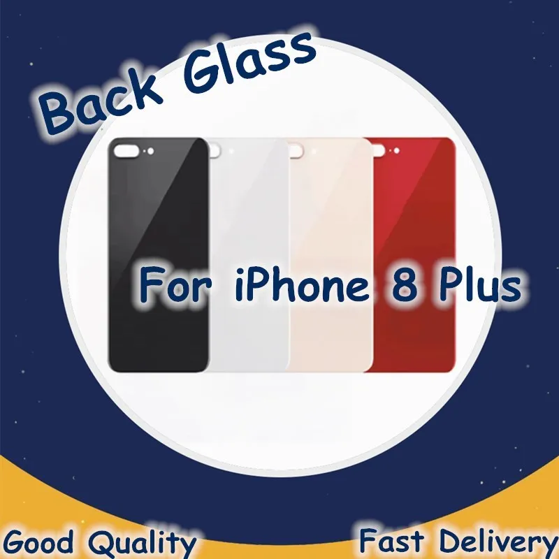 

Back Glass Battery Cover For iPhone 8 Plus No Lens Back Glass Battery Cover Rear Door Housing parts Replacement For iPhone 8+