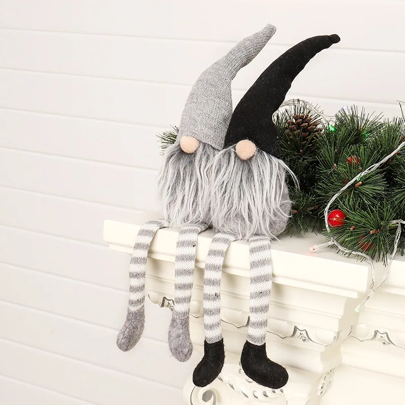 Вязаные сидящие Tomte Рождество гном кукольные украшения Настольный Санта фигурные статуэтки подарок на праздник родовые