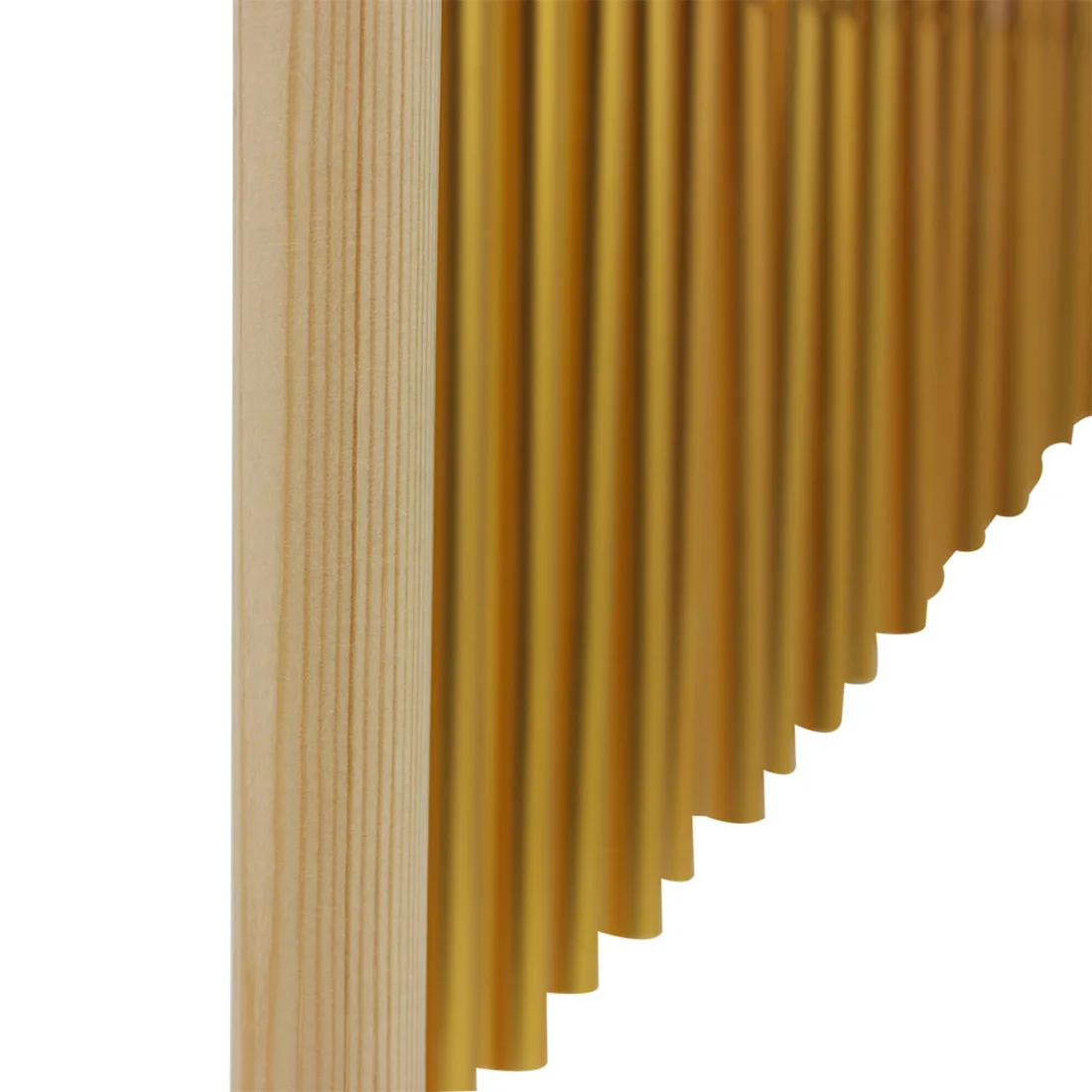 20 Bars Wind Chime Bell Single Row Bar Chime with Wooden Frame and Copper Pipes- Golden