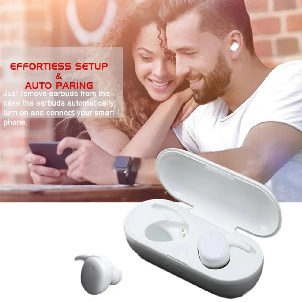 1Pair Wireless bluetooth Headphones 5 0 TWS Bluetooth Touch Control IPX5 Earphone HiFi Headset Waterproof For Sports Game N8E3