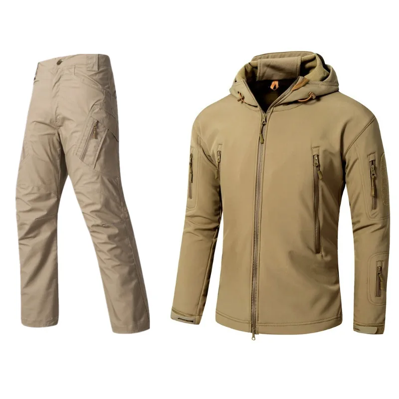 

high quality Camouflage jungle Men Set casual wear Jacket Men 2Pcs Tracksuit Sportswear Hoodies Sweatshirt Pants Suit XS-5XL