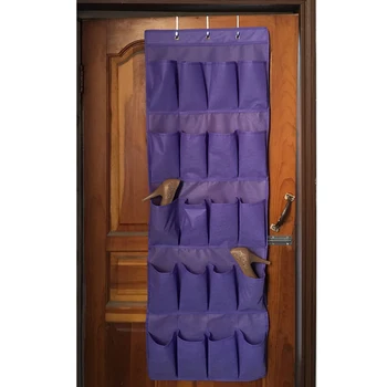 

20 Pockets Plastic Hanging Shoe Organizer Rack Storage Space Saver Door Free Nail Bedroom Tie Waistband Holder Closet
