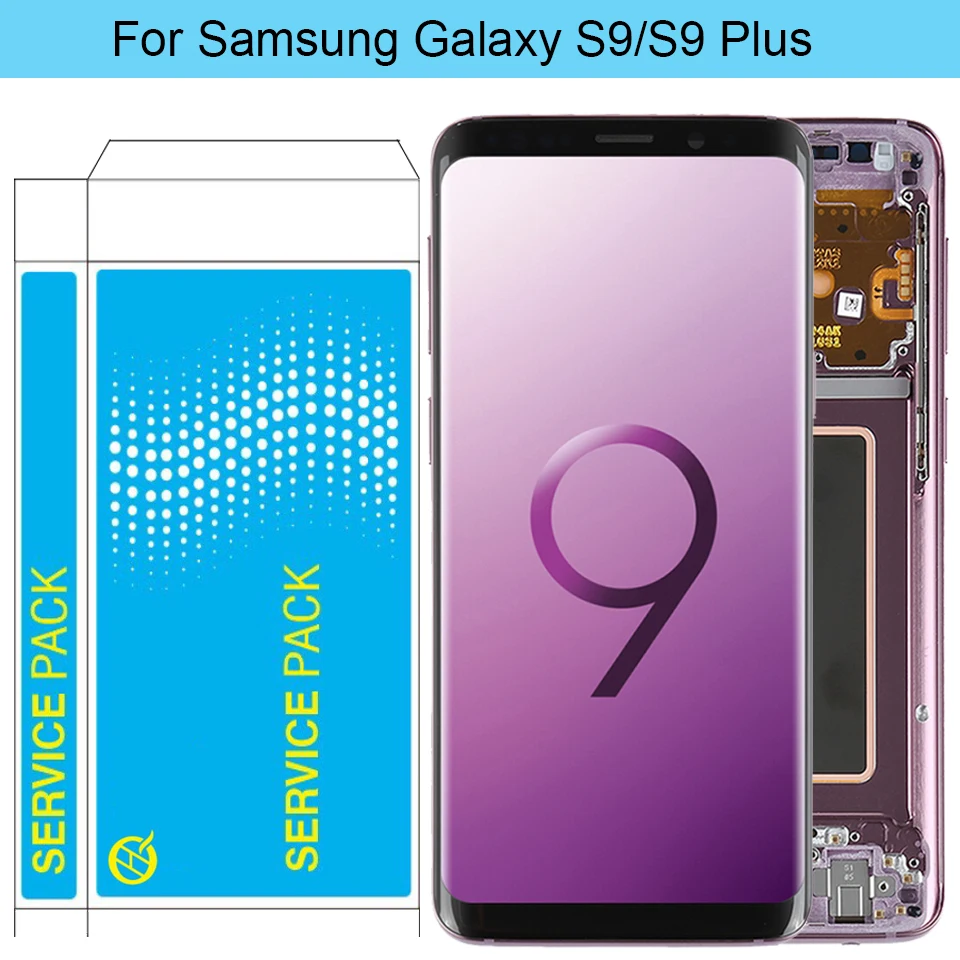 Skup Oryginalny S9 LCD do samsunga Galaxy S9 Plus ekran LCD z ramką AMOLED S9 G960F LCD S9 Plus G965F zespół ekranu dotykowego