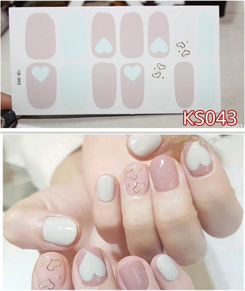 Корея предназначен обертки блестящие, дизайн ногтей Стикеры наклейки многоцветная ногтей Стикеры s полоски «сделай сам» салонного маникюра Прямая поставка - Цвет: KS043