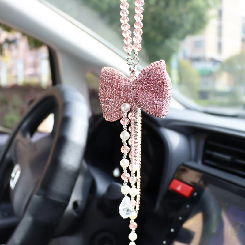 Pendentif de voiture, ornement suspendu de voiture, mignon joli style  chinois chat porte-bonheur strass dessin animé boule décoration ornements