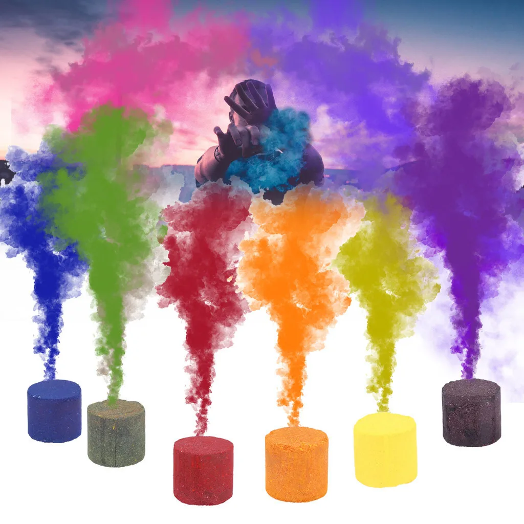 

Colorful Smoke Pills Combustion Smog Cake Granade For Photography Props Smoke Effect Round Smoke Fog Maker For Party Stage