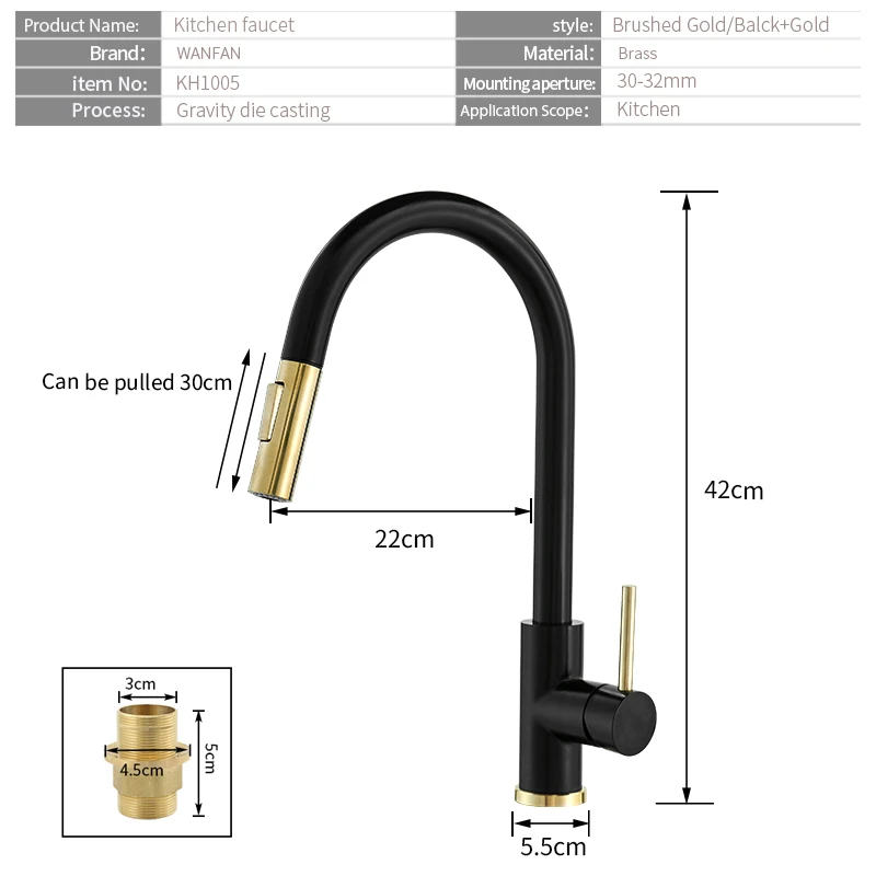 Kitchen Faucets Sensor Gold Water-Modes Single-Handle Smart-Touch Tap Brushed Mixer Dual