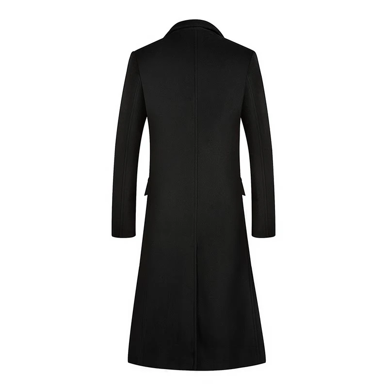 Длинная куртка ниже колена, зимнее мужское шерстяное пальто, Мужское пальто ветровка, мужские пальто, шерстяное пальто для мужчин, длинное Мужское пальто