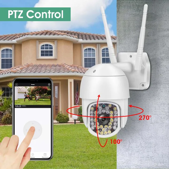5MP PTZ Wifi IP Camera 1080P Outdoor 4X Digital Zoom Security CCTV Camera AI Human Detect