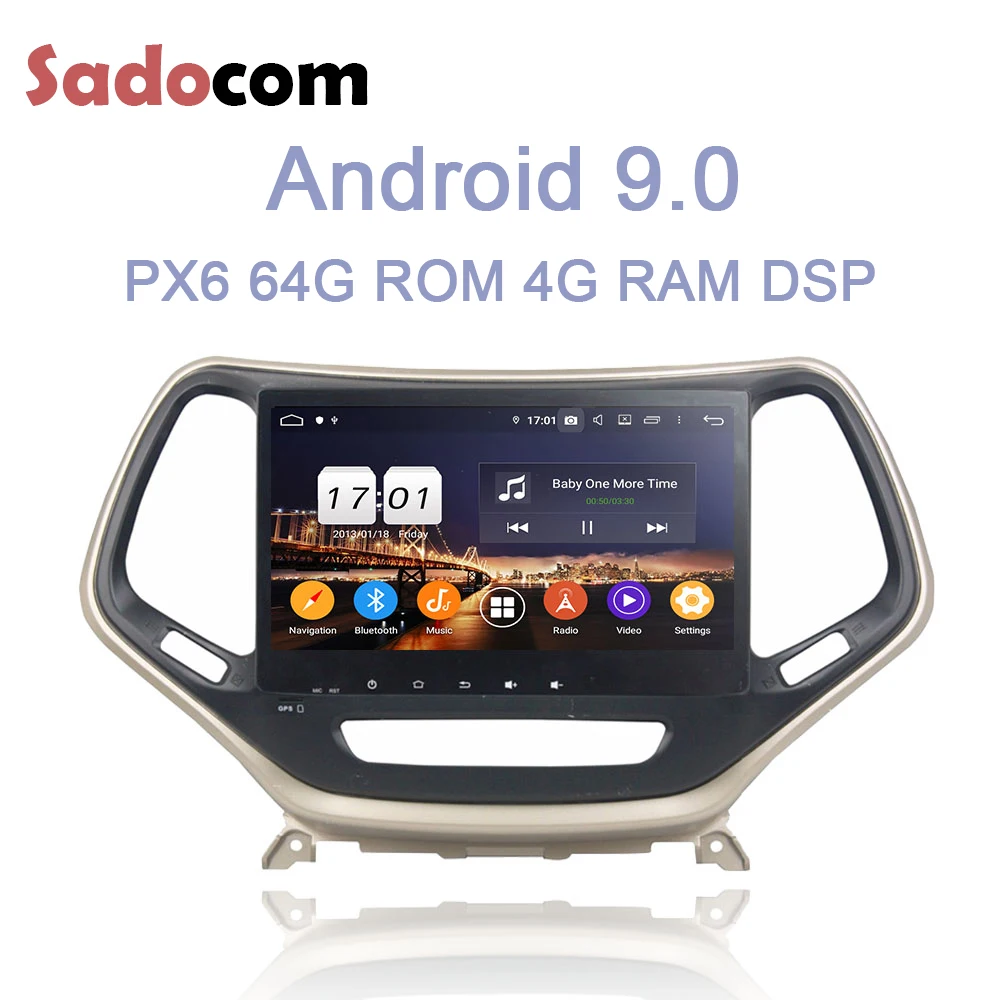 10," DSP Android 9,0 4 Гб+ 64 ГБ+ 8 ядерный Bluetooth 4,2 автомобильный dvd-плеер gps ГЛОНАСС карта Авторадио wifi ТВ для Jeep Cherokee
